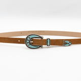 Cheyenne Belt - Tan Suede & Turquoise
