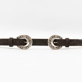 Birdie Belt - Coffee Suede Double Buckle