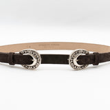Birdie Belt - Coffee Suede Double Buckle