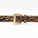 Roxy Belt - Taupe Zebra Calf Hair