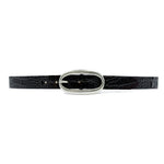 Elowen Belt - Brown Croc-Embossed Cow Hyde Leather Belt - Streets Ahead