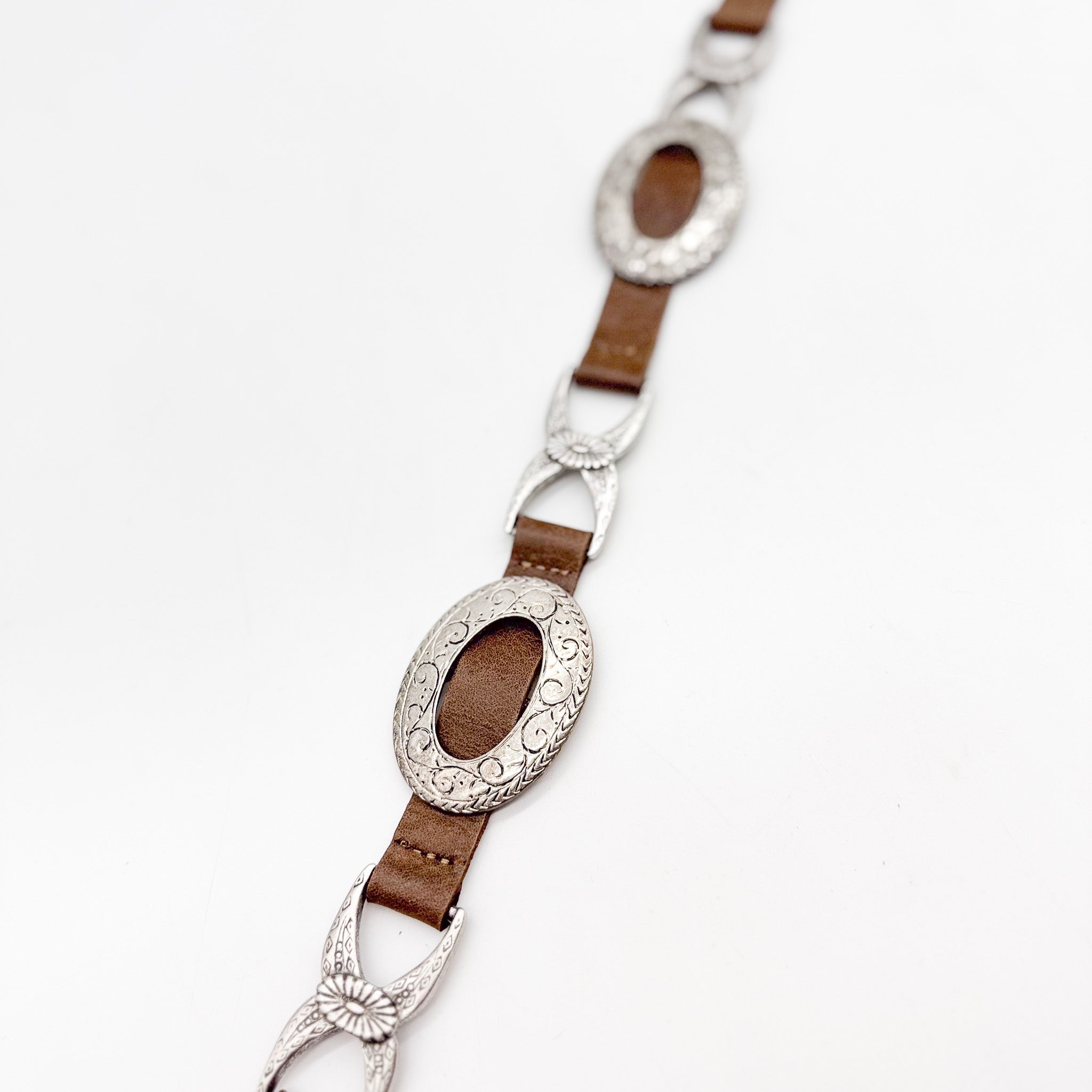 Streets Ahead Kentucky Concho Belt — western leather belt with silver concho links, handcrafted in Los Angeles