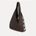 Angled view of the Rhea Slouchy Hobo in coffee nubuck showing slouchy silhouette and silver side detail - Streets Ahead