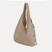 Rhea Hobo Bag in taupe Italian nubuck with silver hardware at sides, Streets Ahead