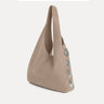 Rhea Hobo Bag in taupe Italian nubuck with silver hardware at sides, Streets Ahead
