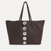 Gaia Tote in coffee Italian nubuck with silver hardware accents, Streets Ahead