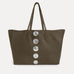 Gaia Tote in olive Italian nubuck with silver hardware accents, Streets Ahead