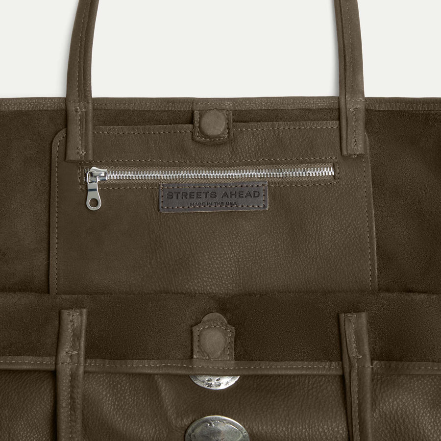Gaia Tote Bag Olive Nubuck