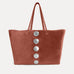 Gaia Tote in rust Italian suede with silver hardware, Streets Ahead