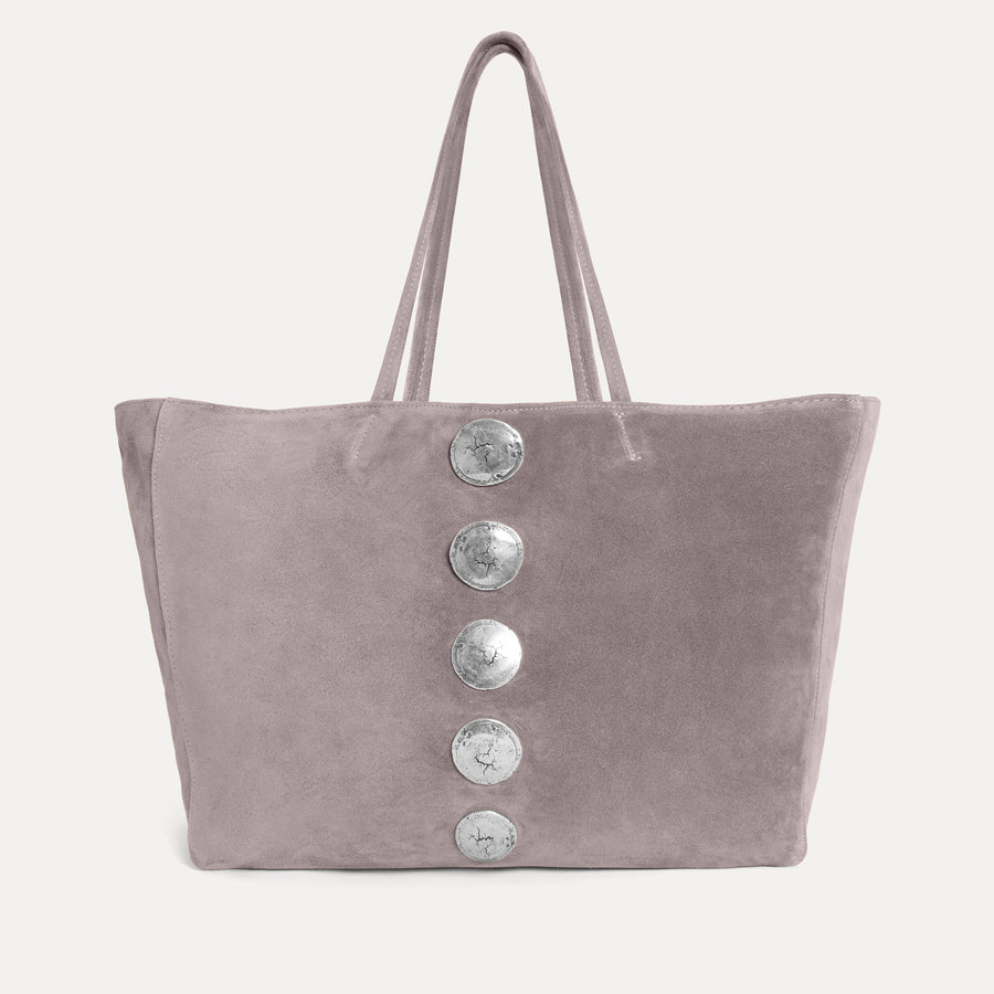 Gaia Tote Bag Grey Suede