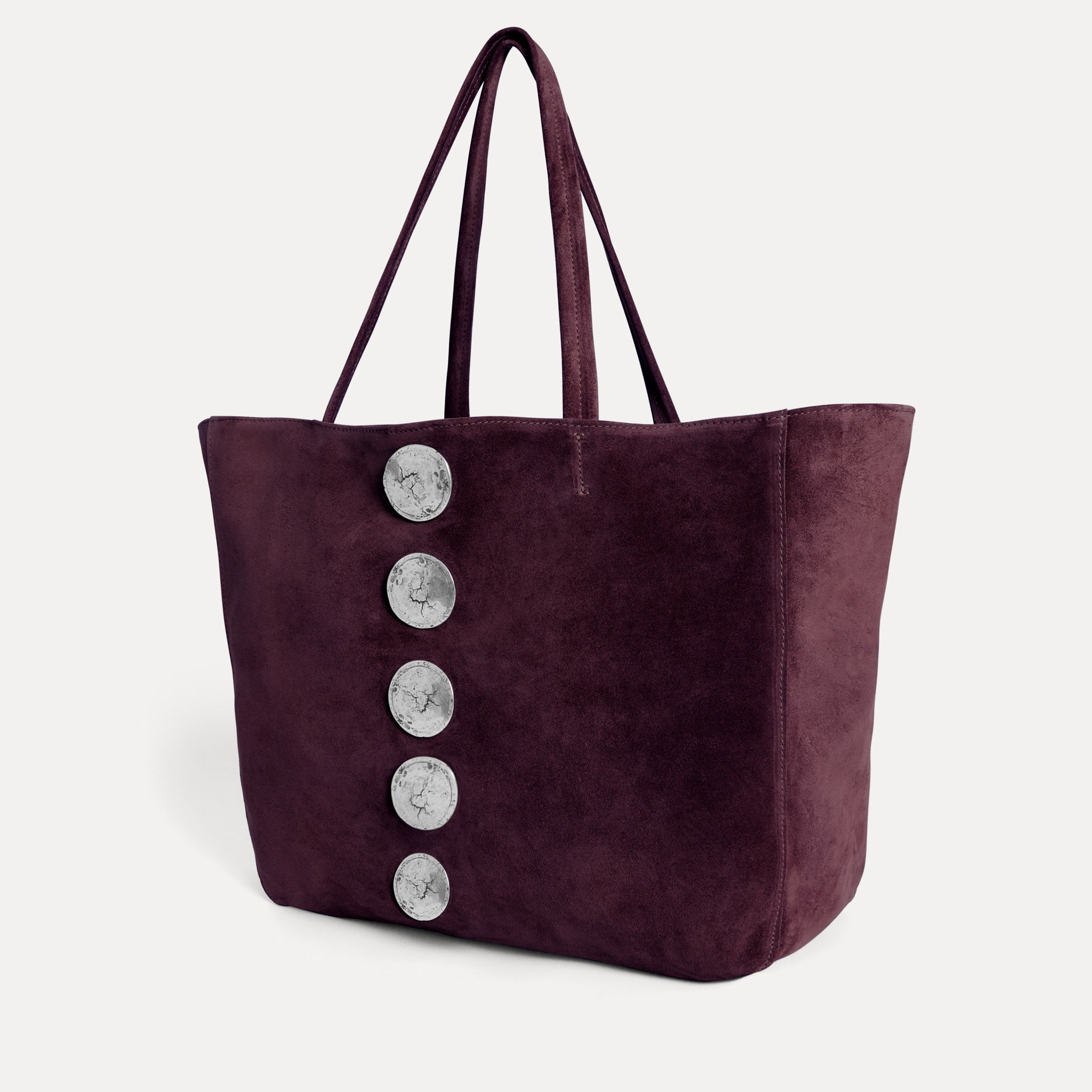 Streets Ahead Gaia Tote — plum Italian suede soft unstructured tote