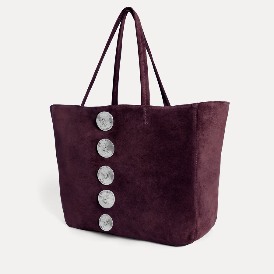 Gaia Tote Bag Plum Suede