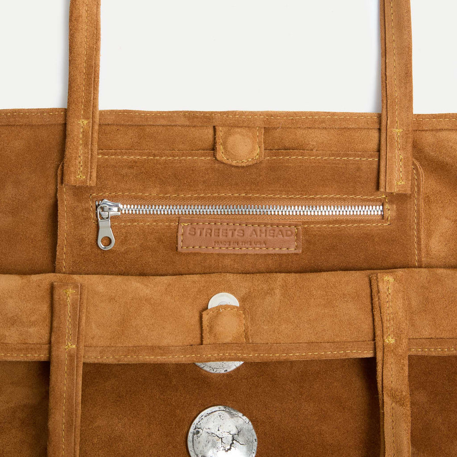 Gaia Tote Bag Tan Suede