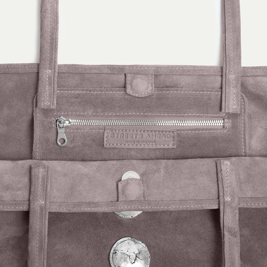 Gaia Tote Bag Grey Suede