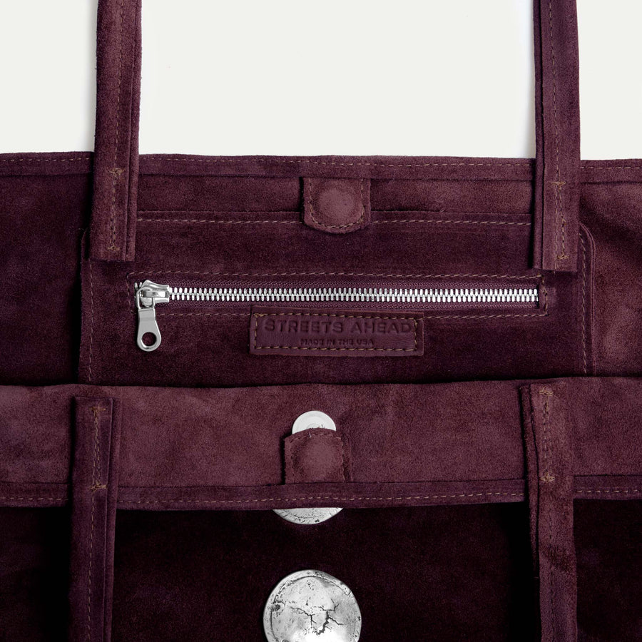 Gaia Tote Bag Plum Suede