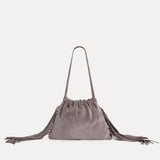Diana Fringe Bag Grey Suede - [description] - StreetsAheadInc