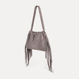 Diana Fringe Bag Grey Suede - [description] - StreetsAheadInc