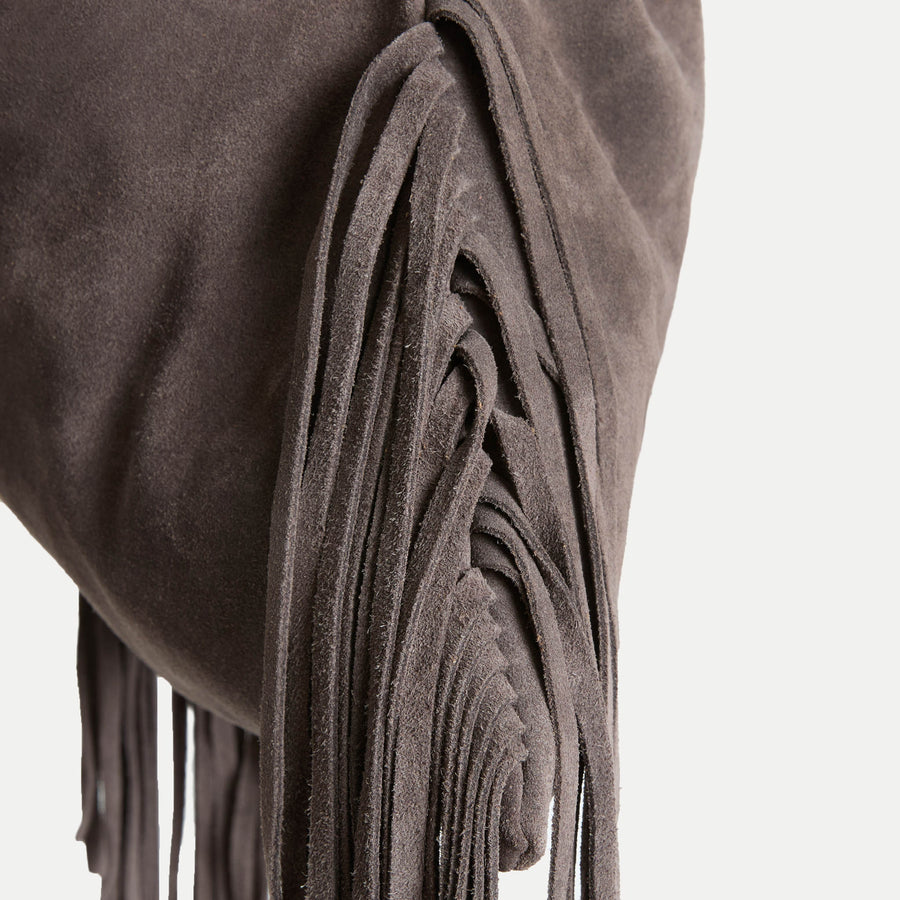 Diana Fringe Bag Grey Suede