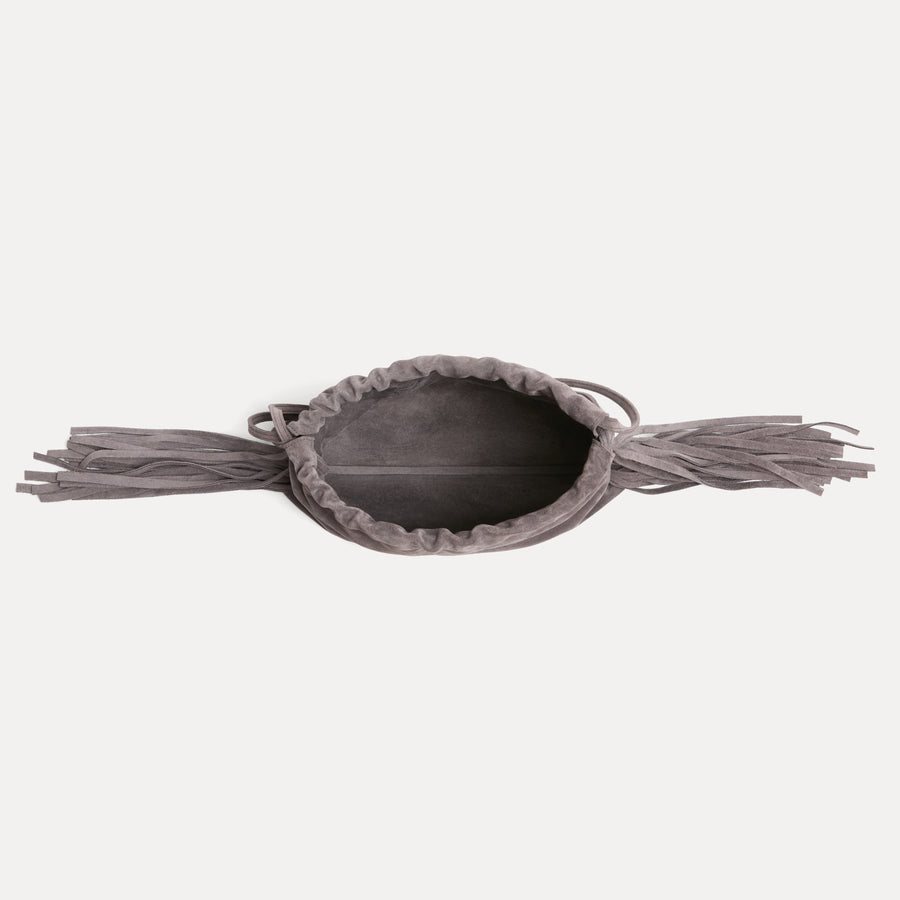 Diana Fringe Bag Grey Suede