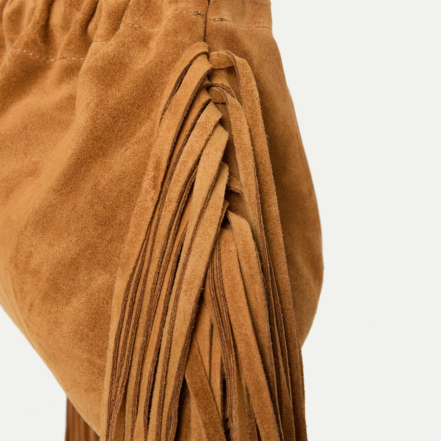 Diana Fringe Bag Tan Suede