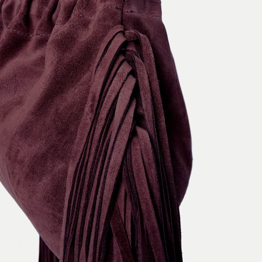 Diana Fringe Bag Plum Suede