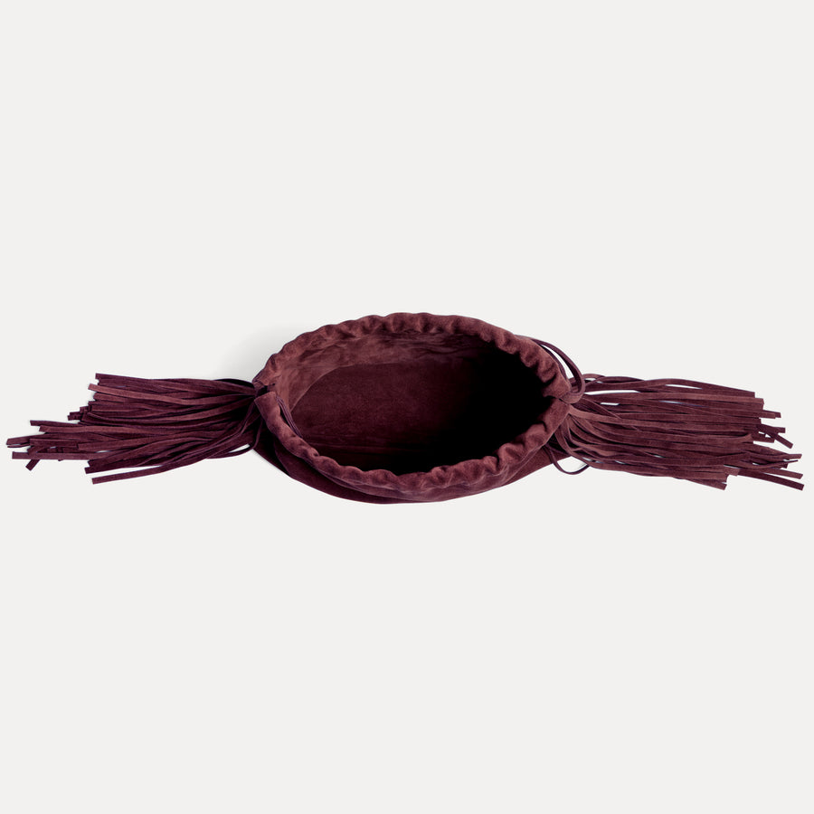 Diana Fringe Bag Plum Suede