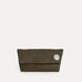 Vesta Clutch in cactus Italian nubuck, foldover design with zipper closure, Streets Ahead