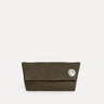 Vesta Clutch in cactus Italian nubuck, foldover design with zipper closure, Streets Ahead