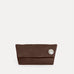 Vesta Clutch in chocolate Italian nubuck, foldover design with zipper closure, Streets Ahead