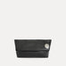 Vesta Clutch in black Italian leather, foldover design with zipper closure, Streets Ahead