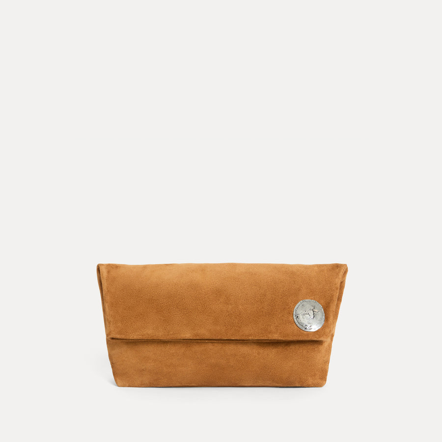 Vesta Clutch Tan Suede