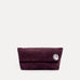Vesta Clutch in plum Italian suede, foldover design with zipper closure, Streets Ahead