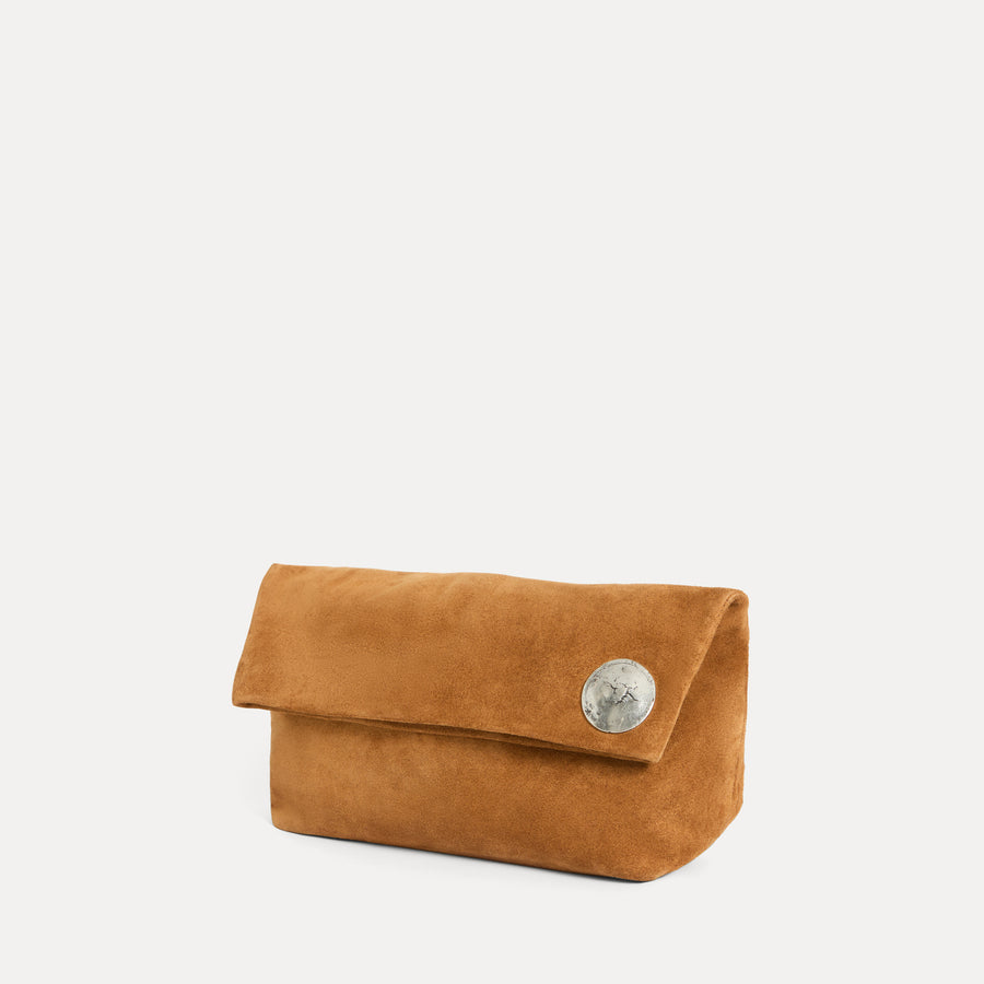 Vesta Clutch Tan Suede