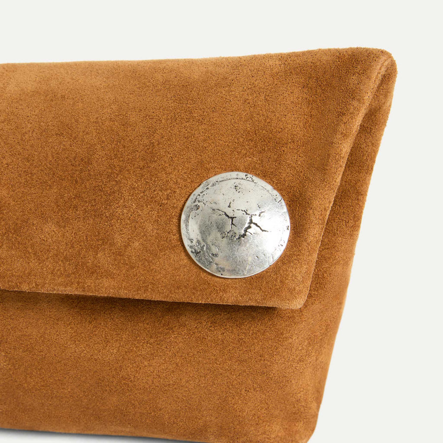 Vesta Clutch Tan Suede