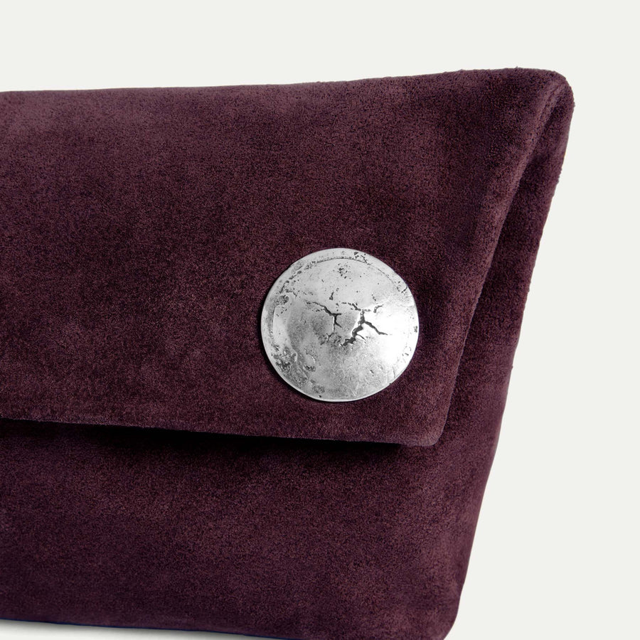 Vesta Clutch Plum Suede