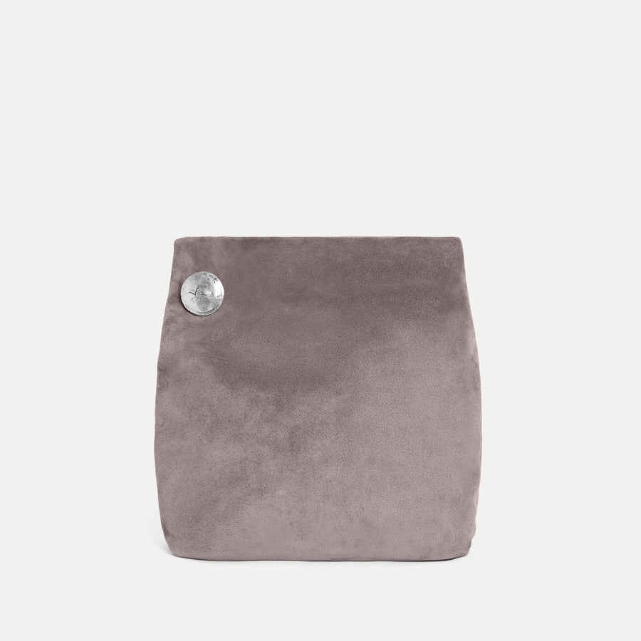 Vesta Clutch Grey Suede