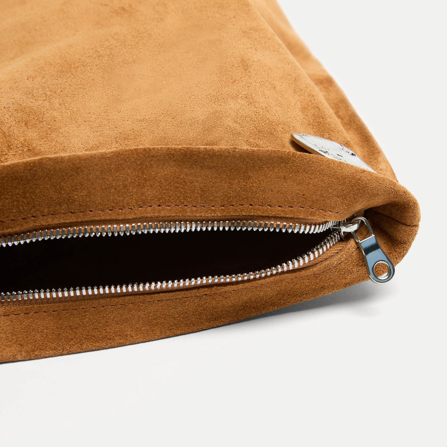 Vesta Clutch Tan Suede