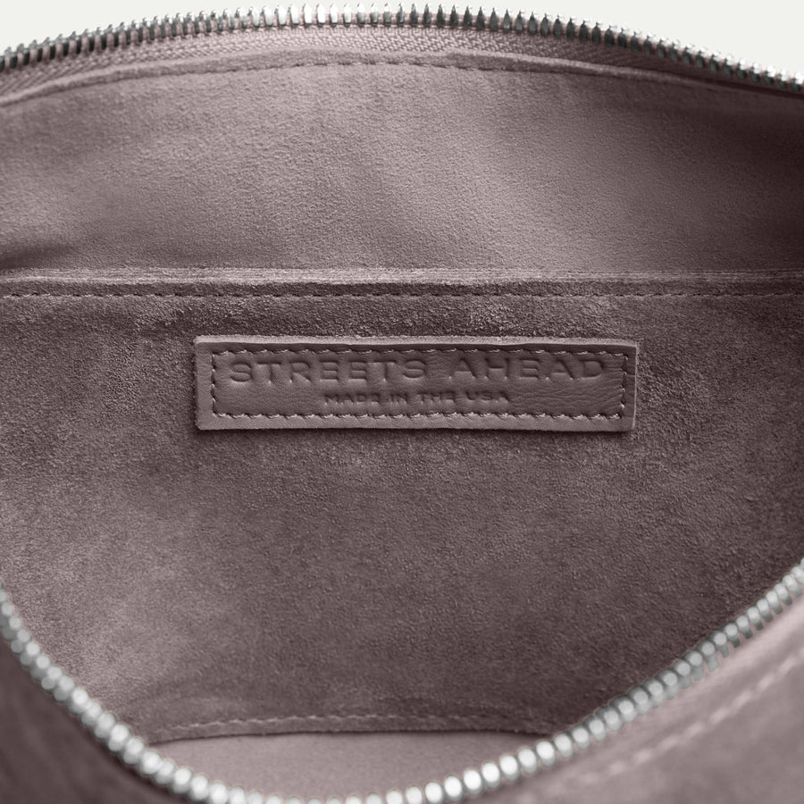 Athena Shoulder Bag Grey Suede