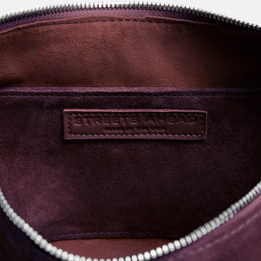 Athena Shoulder Bag Plum Suede