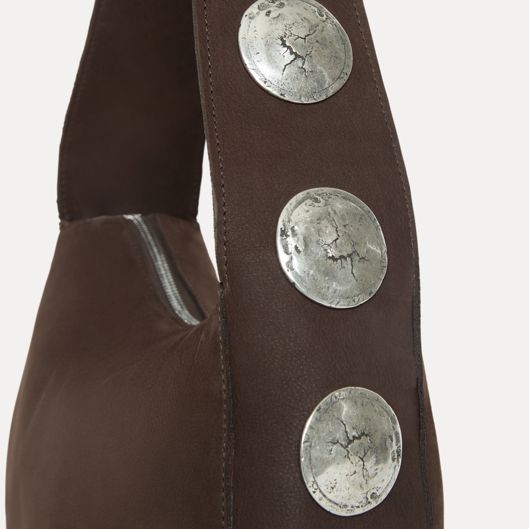 Streets Ahead Athena Shoulder Bag — coffee Italian nubuck with signature concho hardware