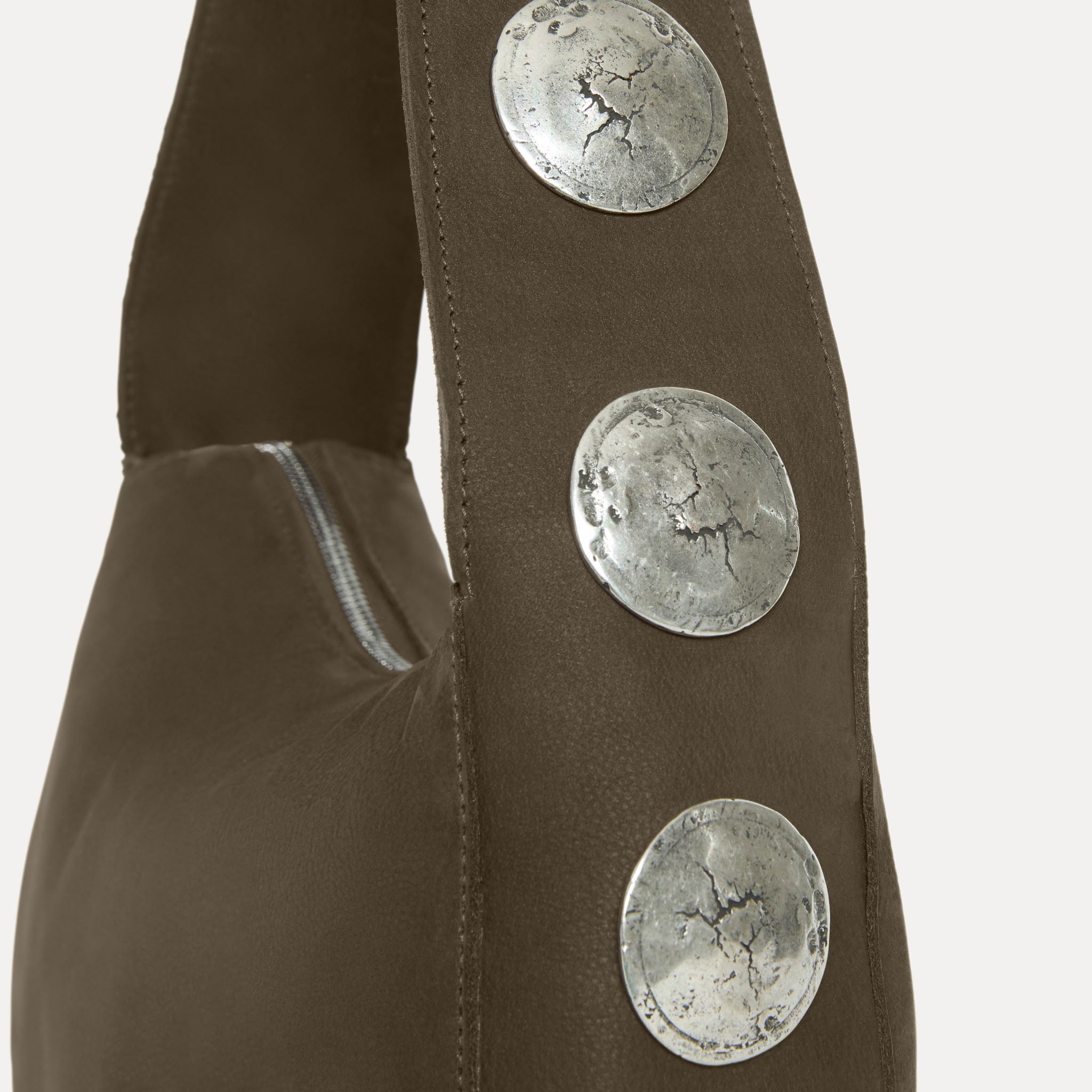 Streets Ahead Athena Shoulder Bag — olive Italian nubuck with signature concho hardware