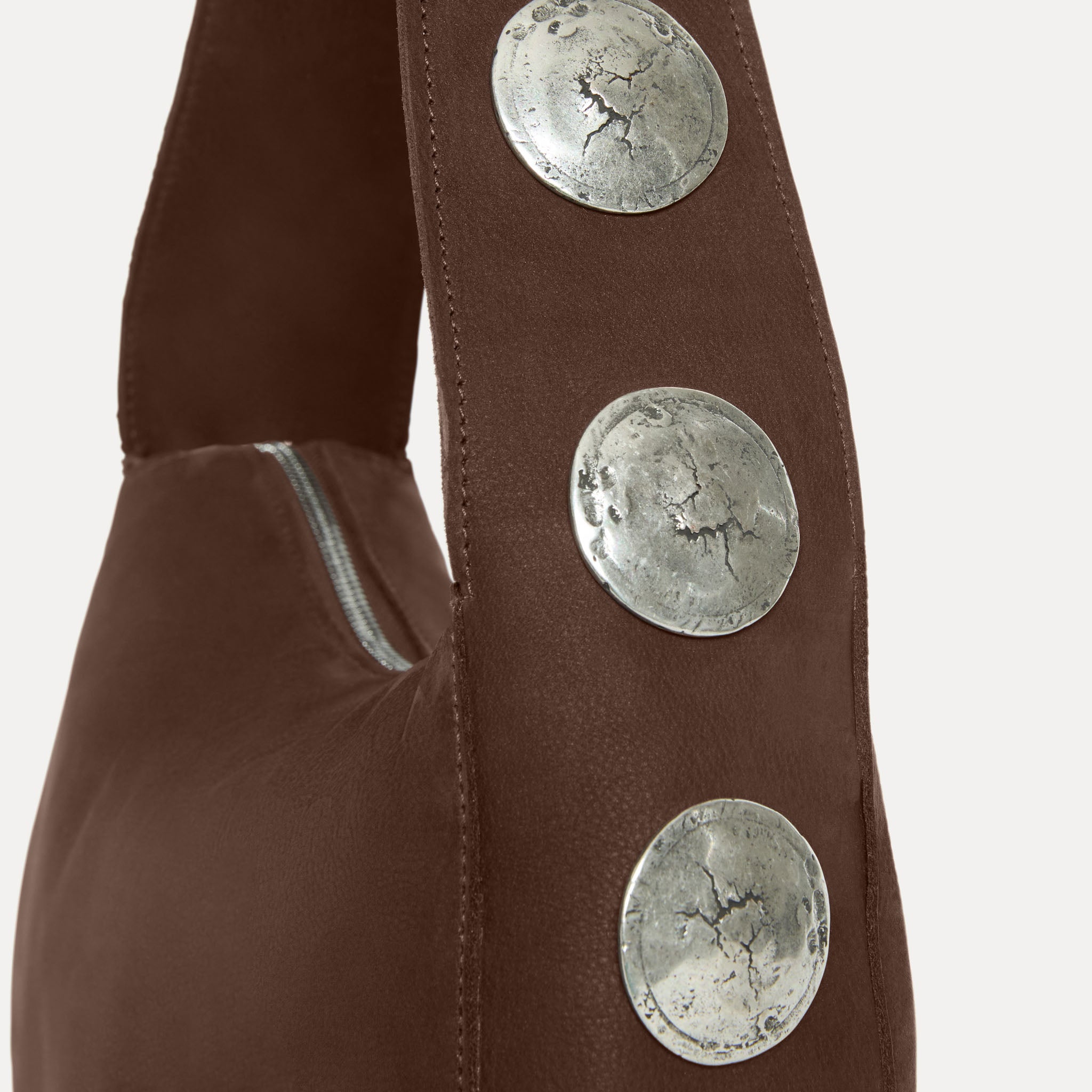 Streets Ahead Athena Shoulder Bag — chocolate Italian nubuck with signature concho hardware