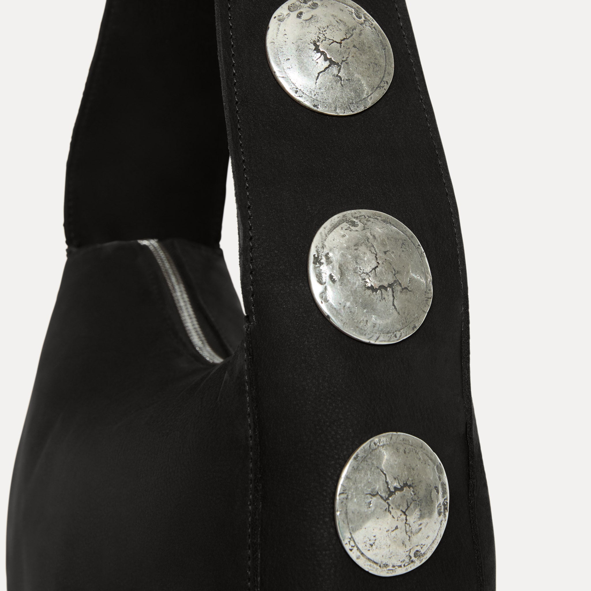 Streets Ahead Athena Shoulder Bag — black Italian nubuck with signature concho hardware