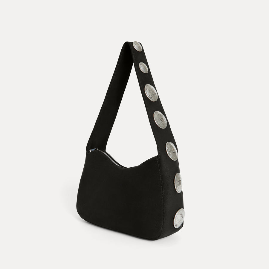 Athena Shoulder Bag Black Nubuck