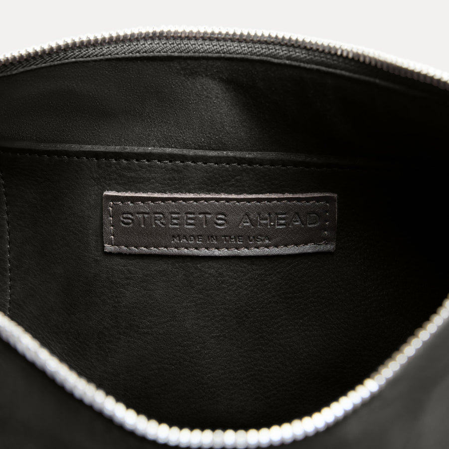 Athena Shoulder Bag Black Nubuck