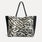 Black and white zebra calf hair Italian leather Savannah tote 