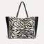 Black and white zebra calf hair Italian leather Savannah tote