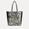 Black and white zebra calf hair Italian leather Mara shopper with matching pouch