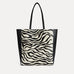 Black and white zebra calf hair Italian leather Mara shopper with matching pouch
