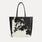 Natural black and white cowhide calf hair Italian leather Mara shopper with matching pouch